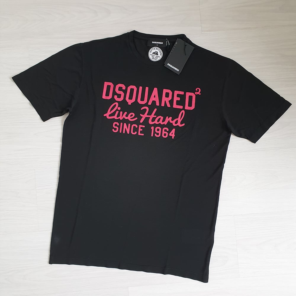 DSQUARED2 Black Live Hard T-Shirt | mogulattire DSQUARED2 Black Live Hard T-Shirt | mogulattire